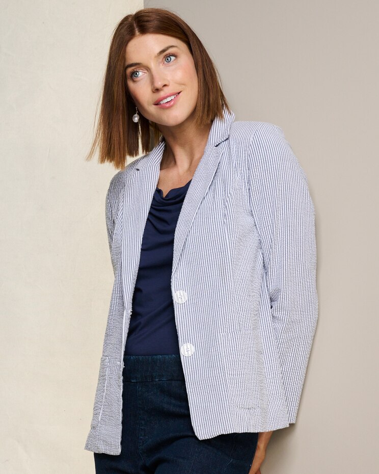 Seersucker Stripe Blazer image number 1