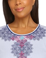 Alfred Dunner Happy Hour Medallion Center Embroidery Top thumbnail number 4