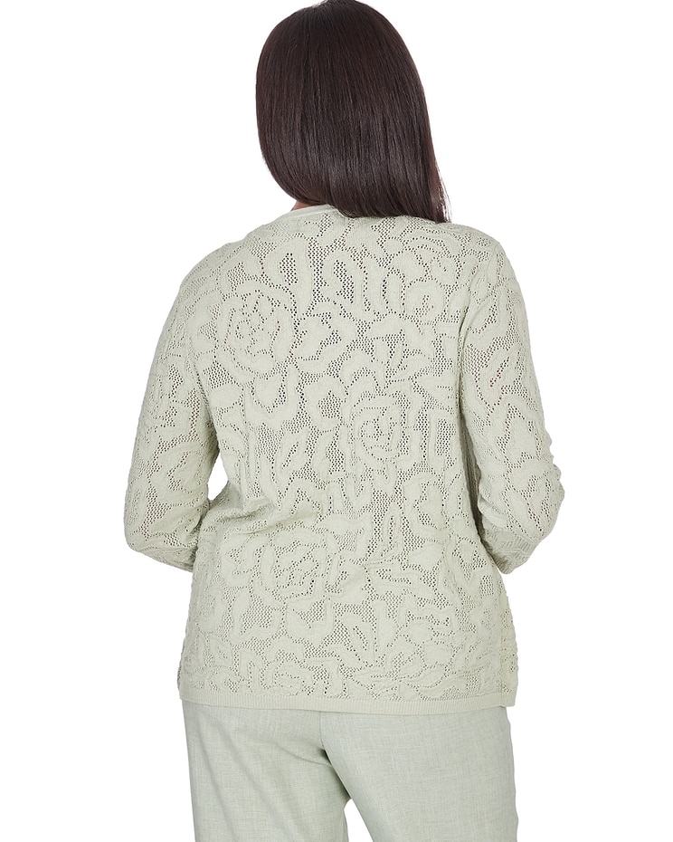 Alfred Dunner® English Garden Flower Stitch Two In One Top with Necklace image number 5