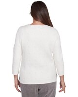 Alfred Dunner® Copenhagen Textured Cable Knit Crew neck Top thumbnail number 2