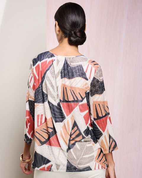 Tropical Mesh Tee by Alfred Dunner