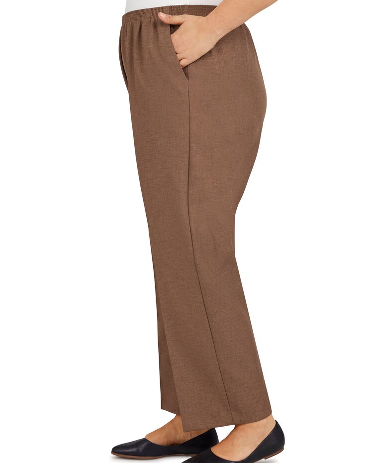 Alfred Dunner Classic Pull-On Textured Proportioned Straight Leg Pants image number 4