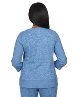 Alfred Dunner® Comfort Zone Flower Embroidery Split Hem Top thumbnail number 5