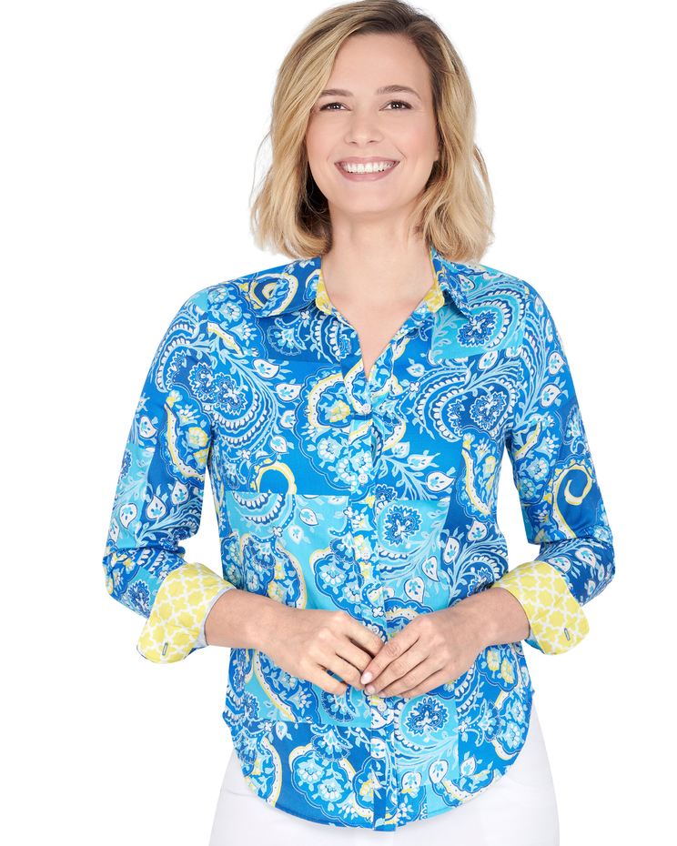 Ruby Rd® Wrinkle Resistant Paisley Print Shirt image number 1
