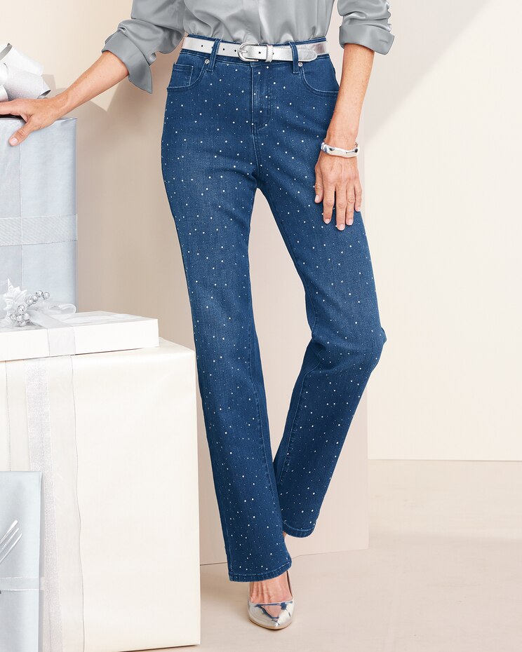 Slimtacular® Dream Jean Sparkle Straight Leg image number 1