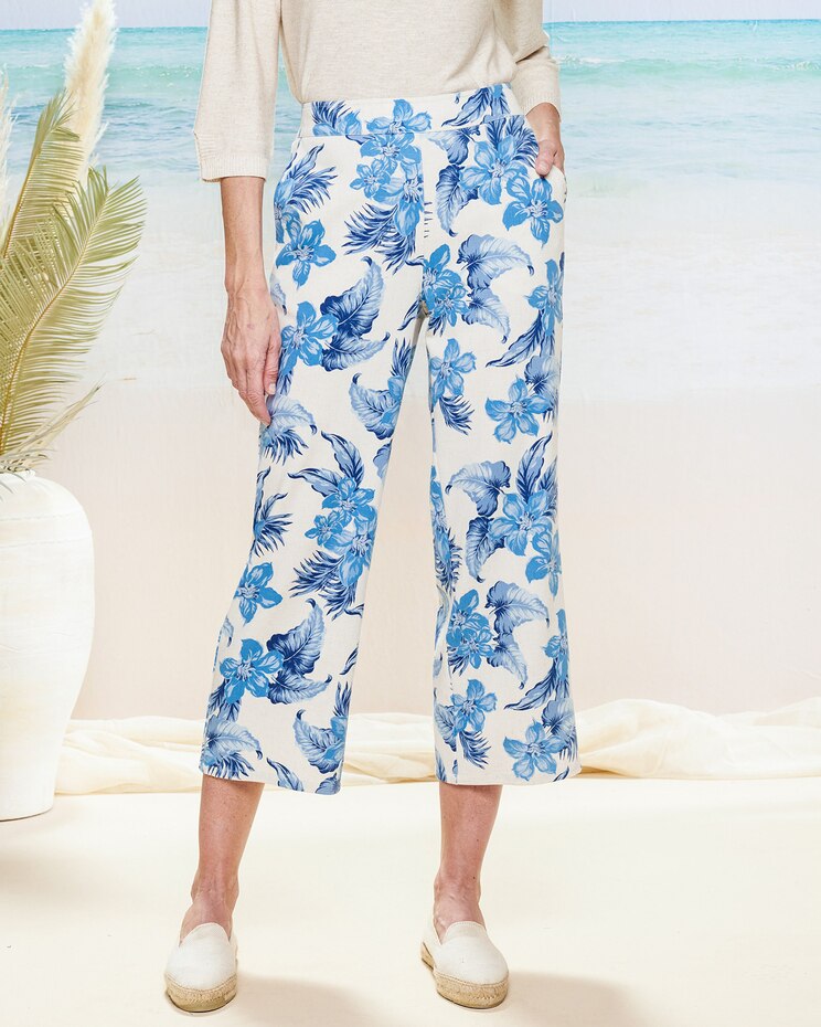 Look-Of-Linen Print Crop image number 1