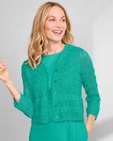 Mixed-Stitch Cardigan Shrug  thumbnail number 1