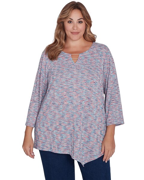 Ruby Rd® Tapestry Traveler Knit Dropneedle Top