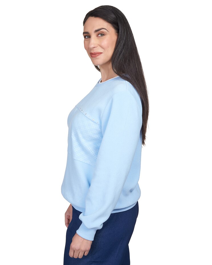 Alfred Dunner® Spliced Quilted Pull On Crew Neck image number 4