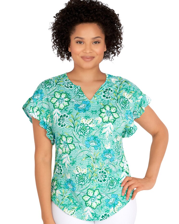 Ruby Rd® Puff Floral Top image number 1
