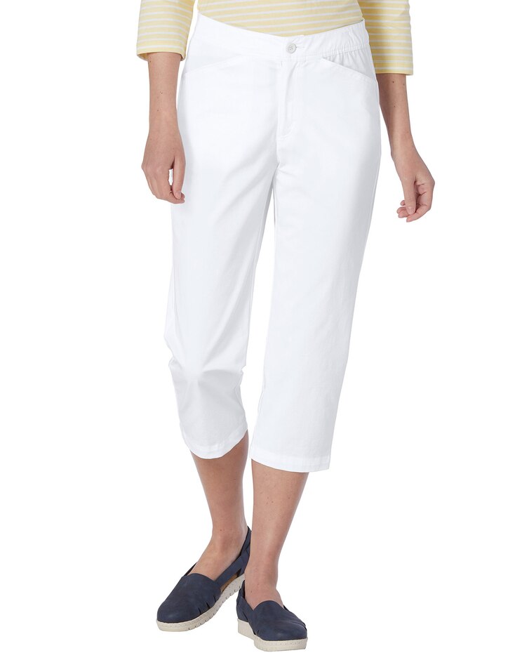 Harbor Twill Comfort-Waist Capris image number 1