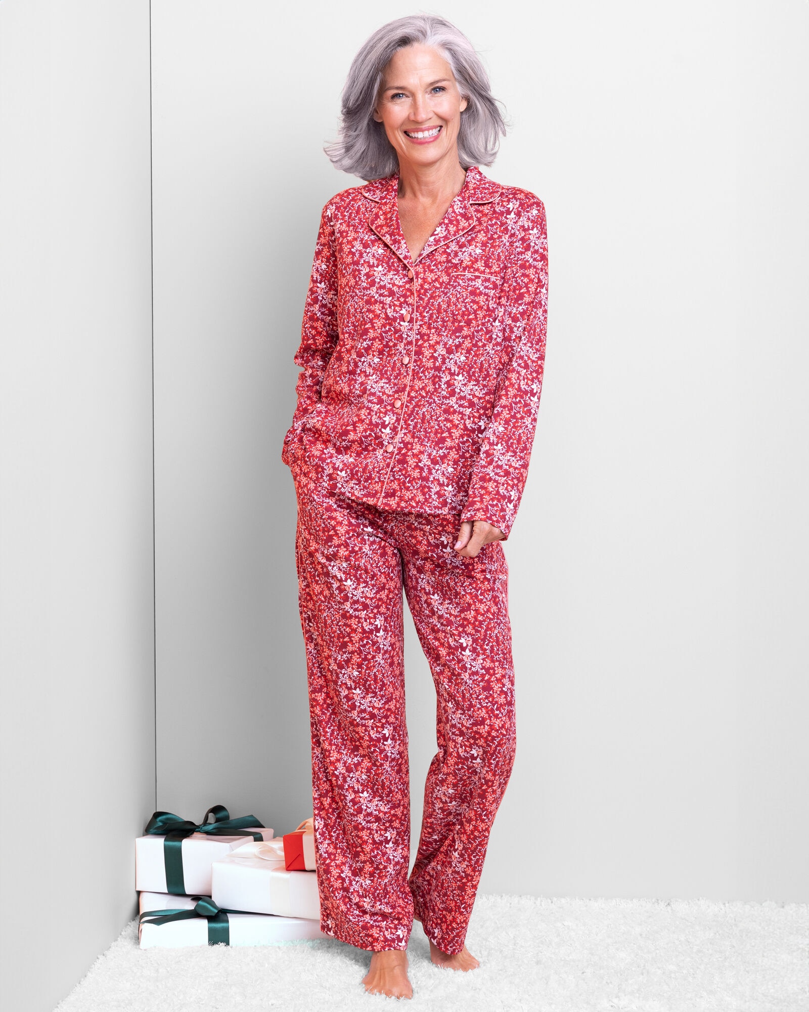 Karen Neuburger English Beauty Long Sleeve Girlfriend Pajamas