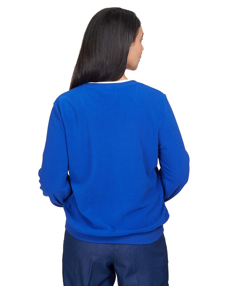 Alfred Dunner® Spliced Quilted Pull On Crew Neck image number 5