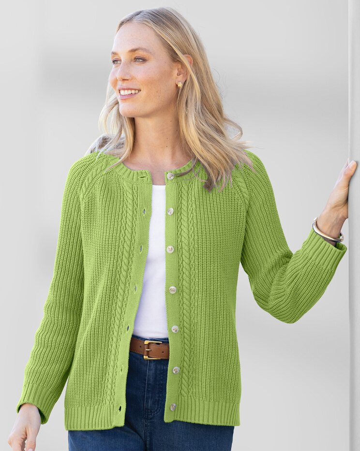 Bayside Cotton Shaker-Stitch Cardigan image number 1
