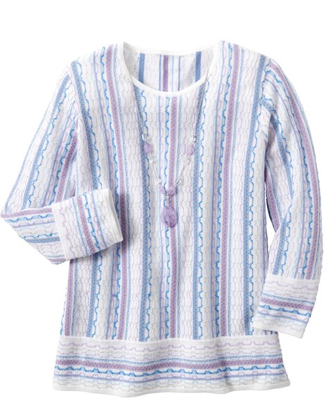 Alfred Dunner Textured Sweater With Necklace