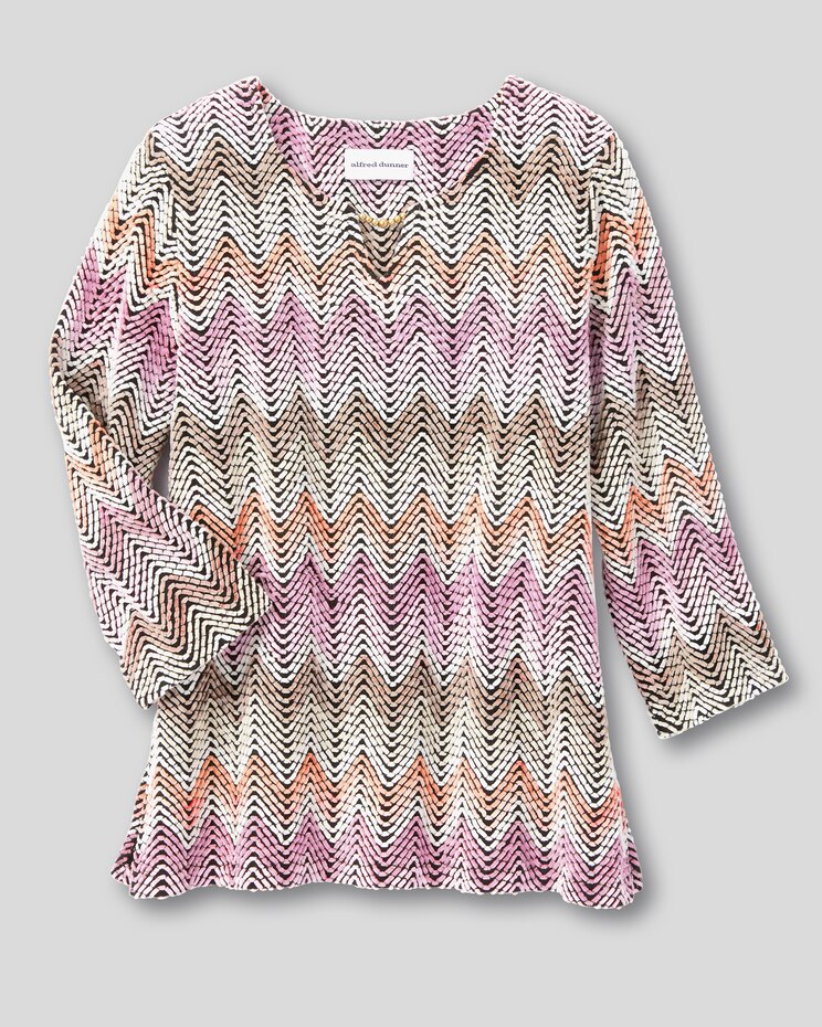 Chenille ZigZag Tee by Alfred Dunner image number 3
