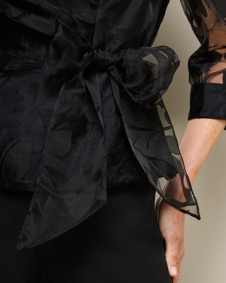 Organza Blouse with Illusion Sleeves by Alex Evenings image number 3