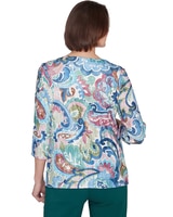 Alfred Dunner® Classics Scroll Multi Colored Patterned Top thumbnail number 2