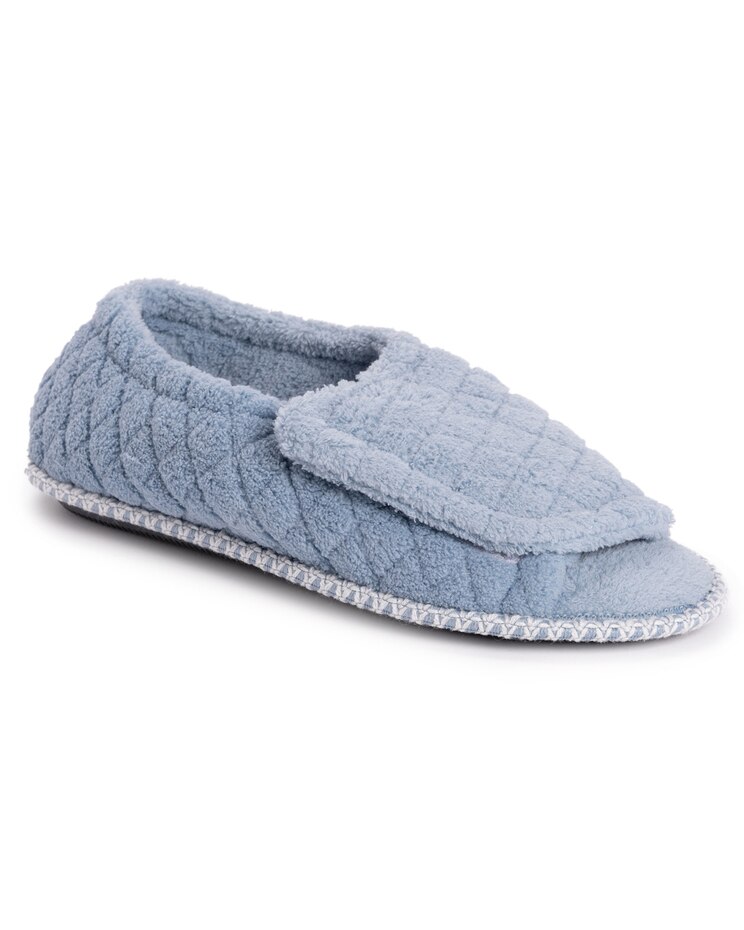 MUK LUKS® Women's Marylou Micro Chenille Quilt Velcro Slide Slippers image number 1