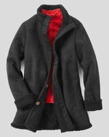 Stand-Collar Faux-Sherpa Coat thumbnail number 2