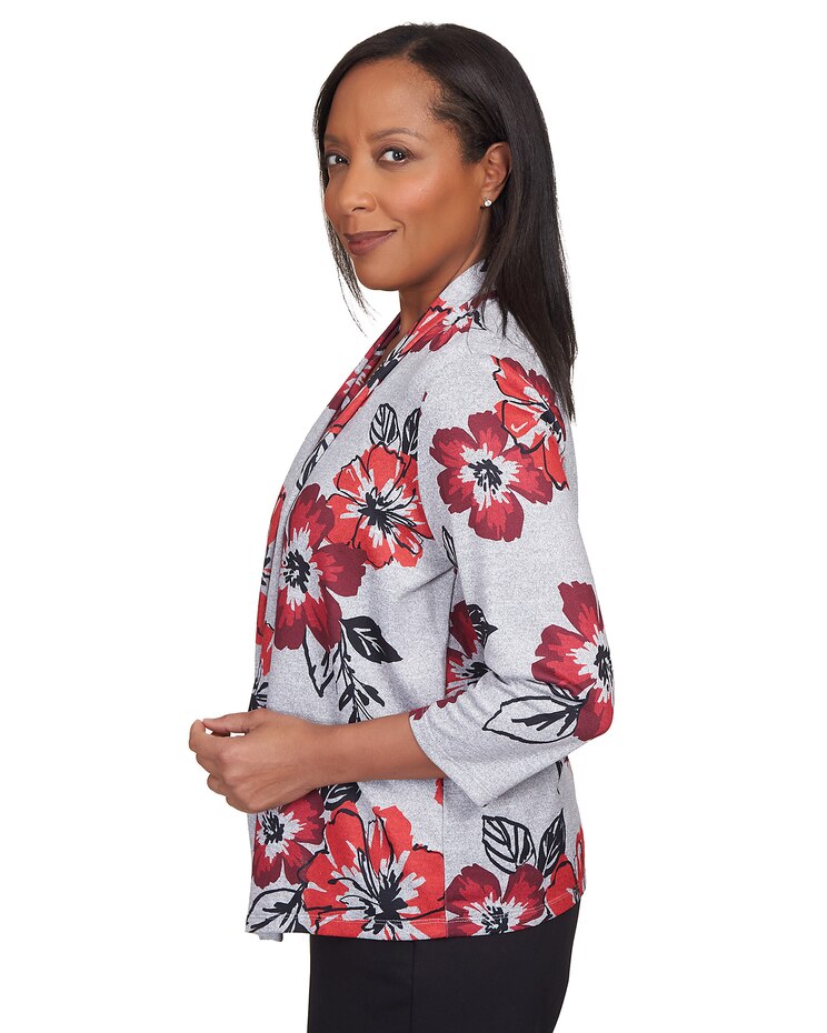 Alfred Dunner® Stamped Floral Two For One with Necklace Top image number 7