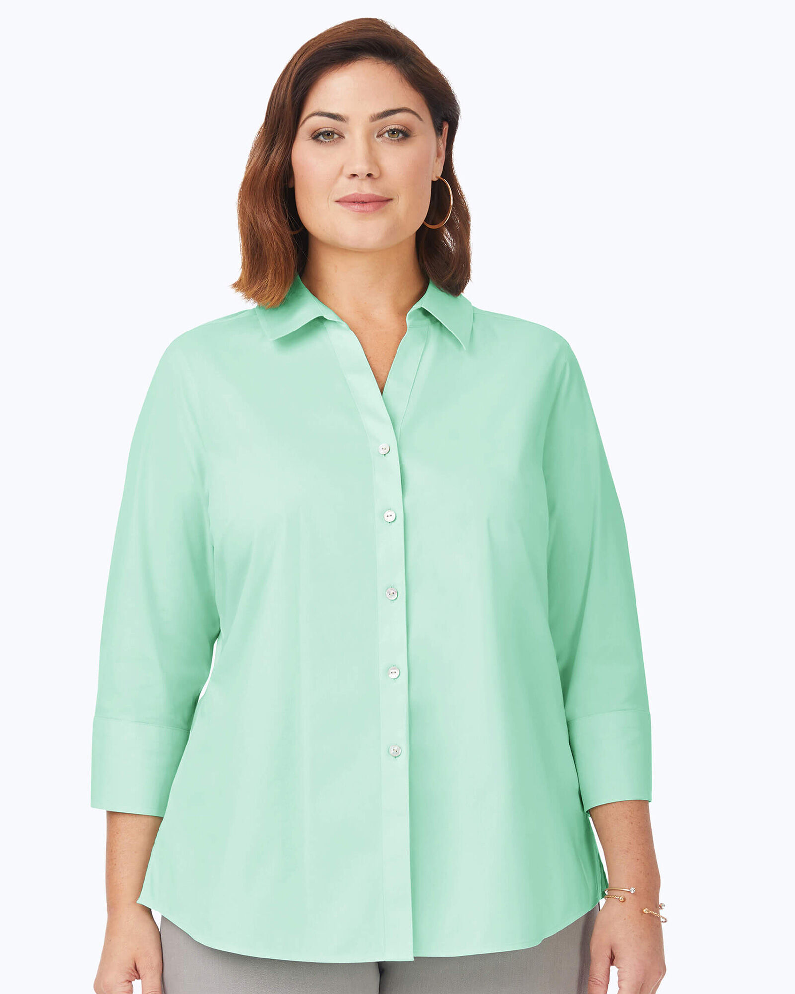 Foxcroft Wrinkle-Free Solid Long Sleeve Tunic | Draper's