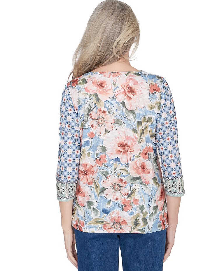 Alfred Dunner® Scottsdale Floral Geometric Triple Knot Top image number 2