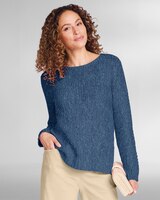 Linen/Cotton Textured Pullover thumbnail number 1