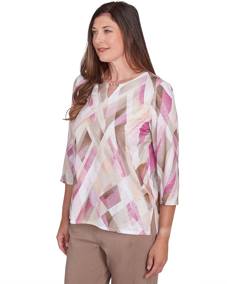 Alfred Dunner® Telluride Classic Geometric Print Tee image number 3