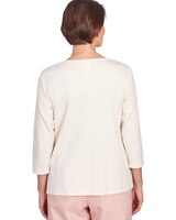 Alfred Dunner® English Garden Flower Biadere Embroidery Split Hem Top thumbnail number 2