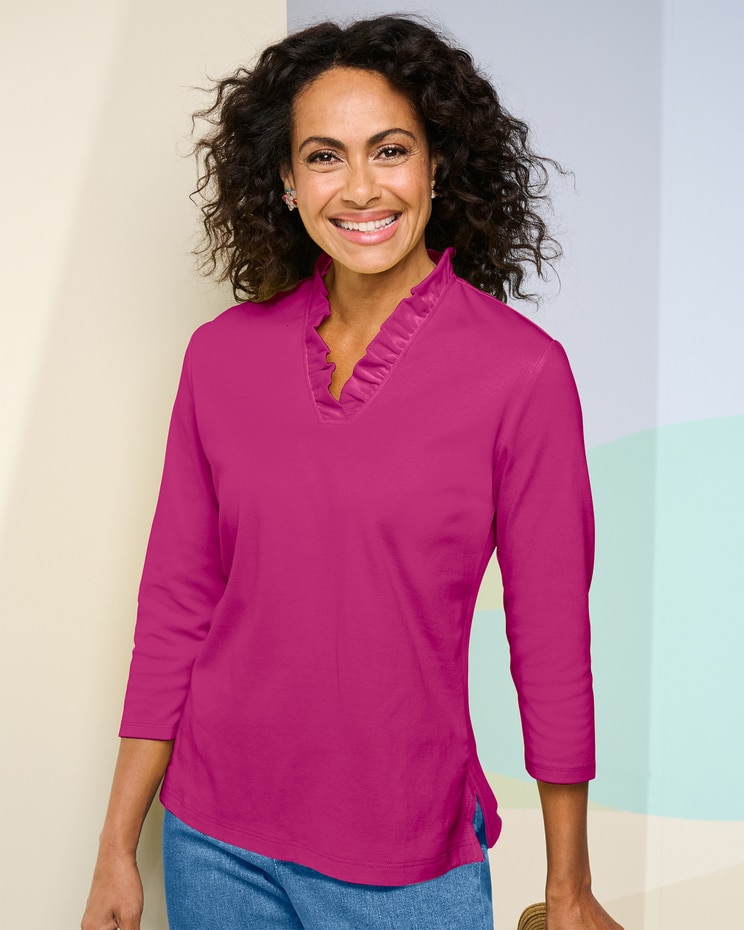 Ruffle Neck Tee image number 1