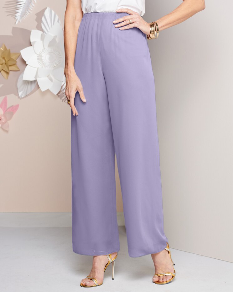 Special Occasion Chiffon Pull-On Pants by Alex Evenings image number 1