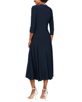 Matte Jersey Jacket Dress with Sequin Beaded Trim thumbnail number 3