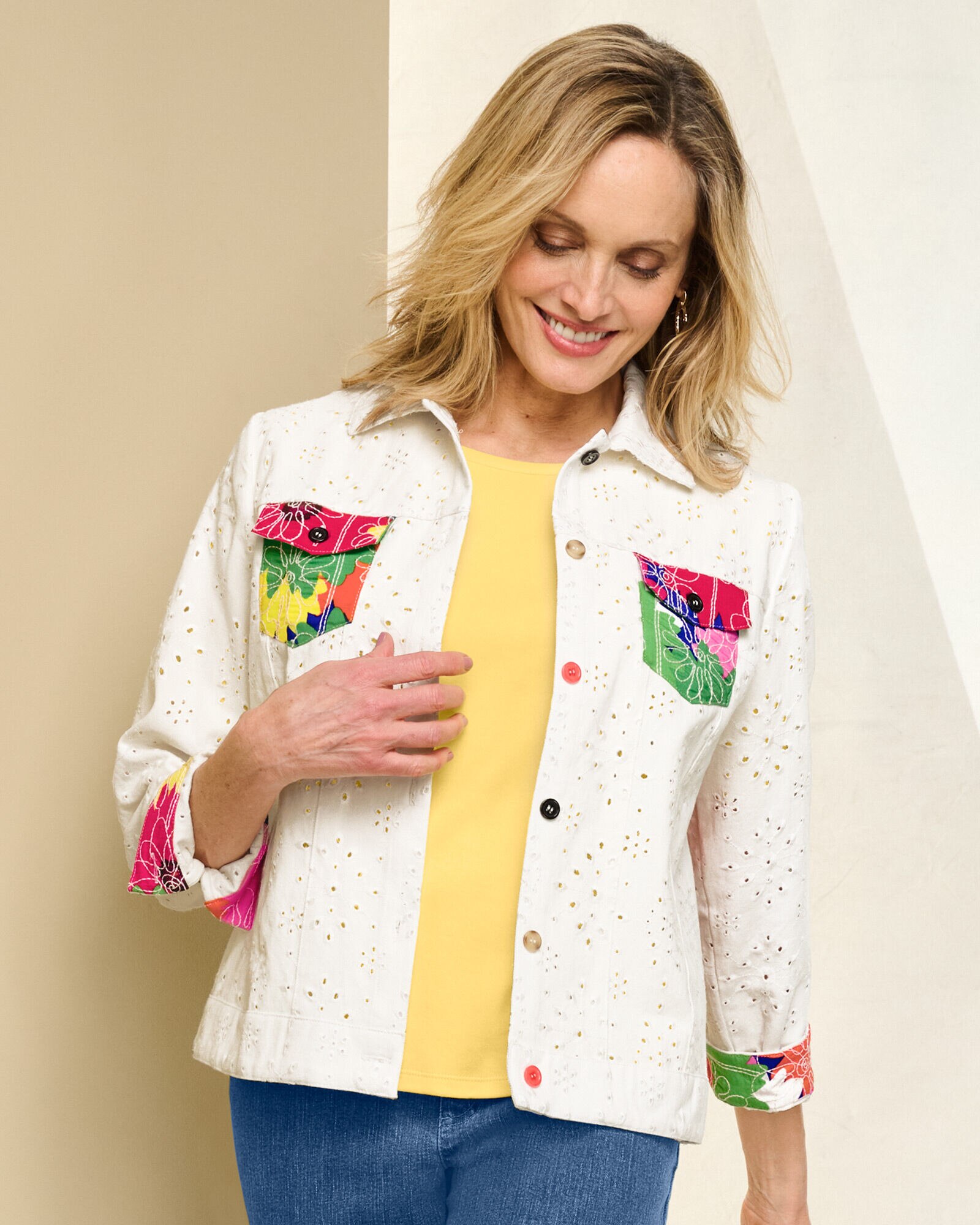 Eyelet jean jacket best sale