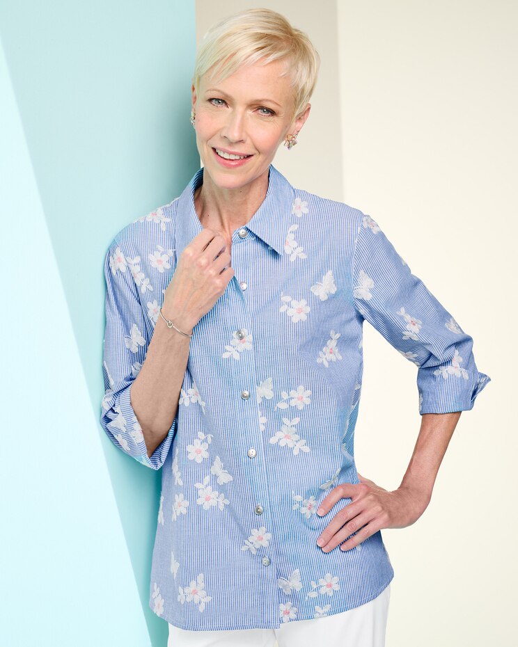 Alfred Dunner Embroidered Stripe Shirt image number 1