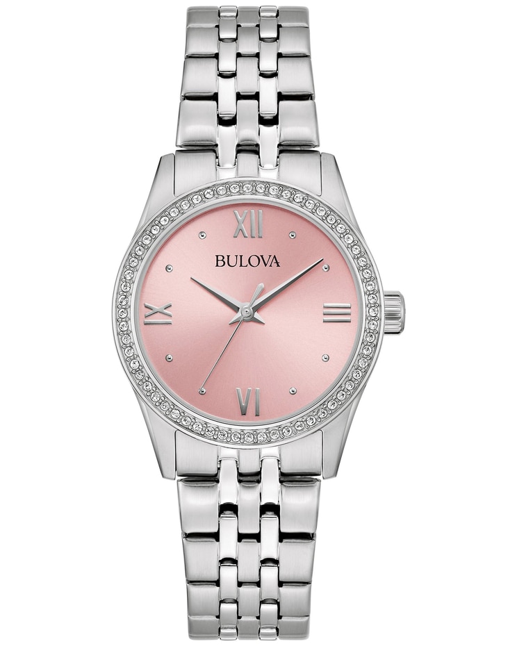 Bulova Silvertone Pink Dial Watch image number 1