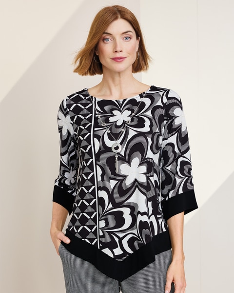 Floral Geo Top by Alfred Dunner