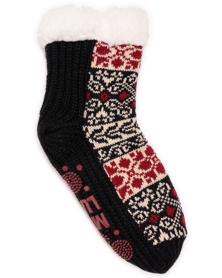 MUK LUKS® Women's Pieced Cabin Sox 1Pr Pack Socks image number 1