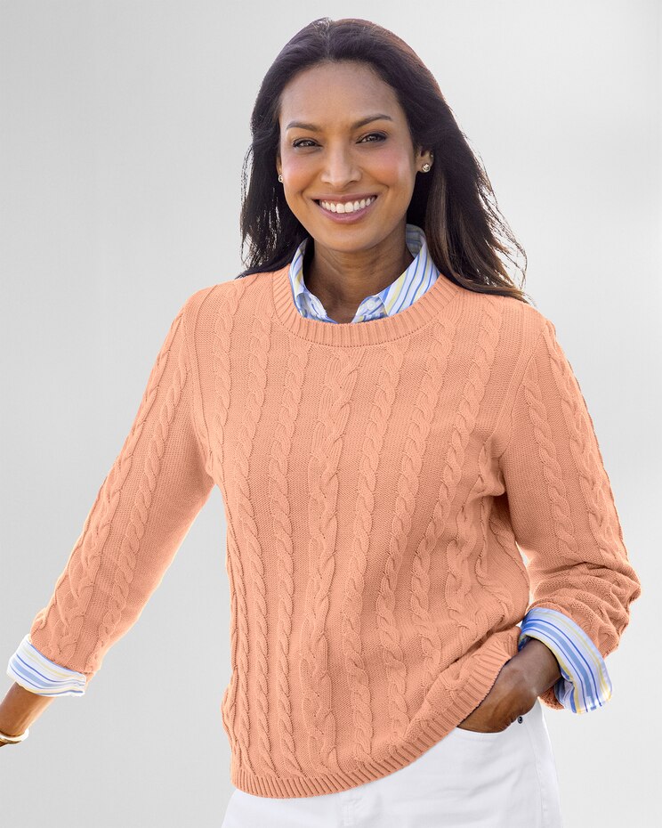 Bayside Cotton Mixed-Cable Pullover image number 1