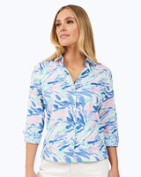 Foxcroft Lucie 3/4 Sleeve Tropical Paint Strokes Blouse thumbnail number 1