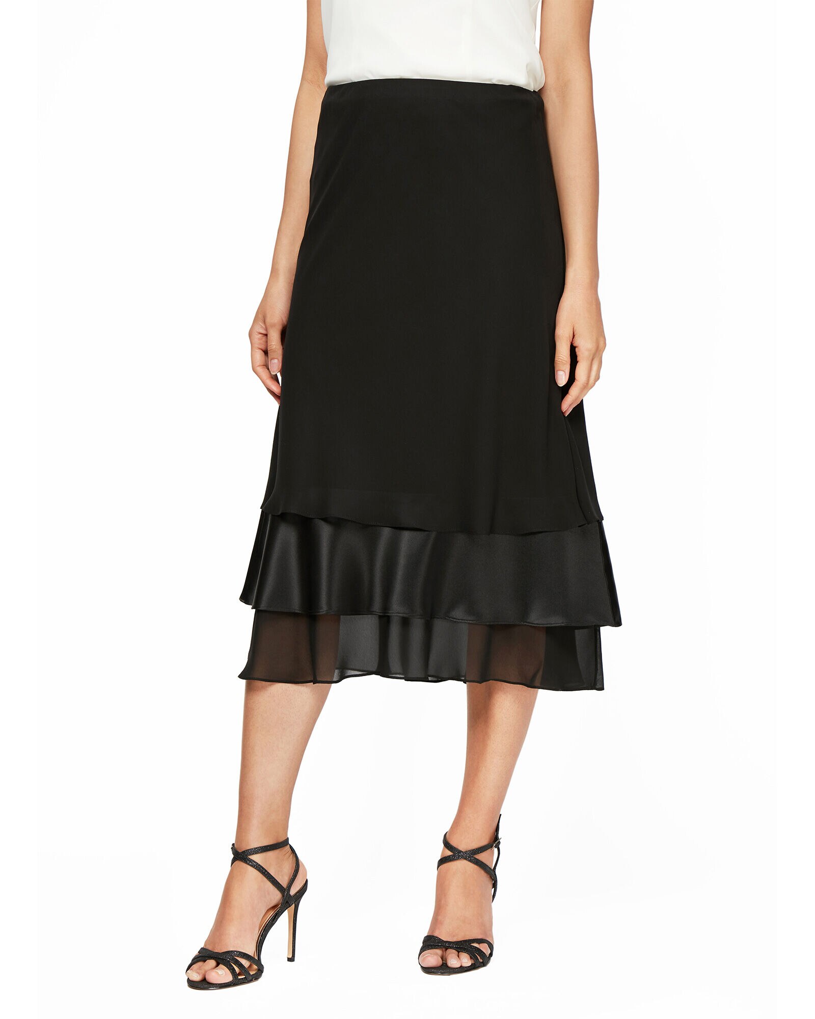 Chiffon skirt sale tea length