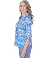 Alfred Dunner® Summer Breeze Zig Zag Button Down Blouse thumbnail number 4