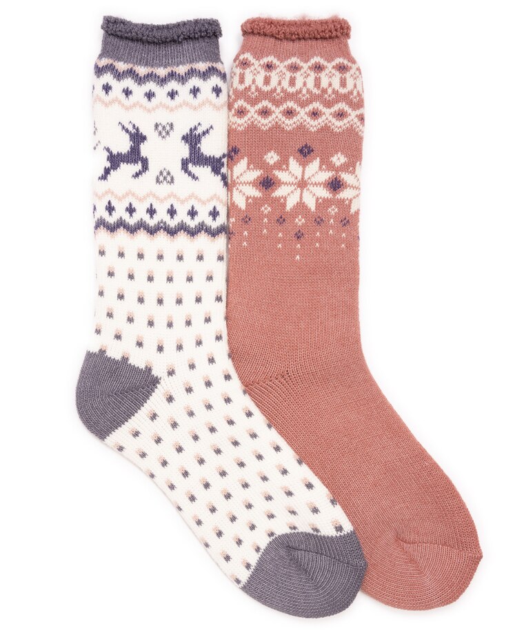 MUK LUKS® Women's Tall Heat Retainers 2Pr Pack Socks image number 1
