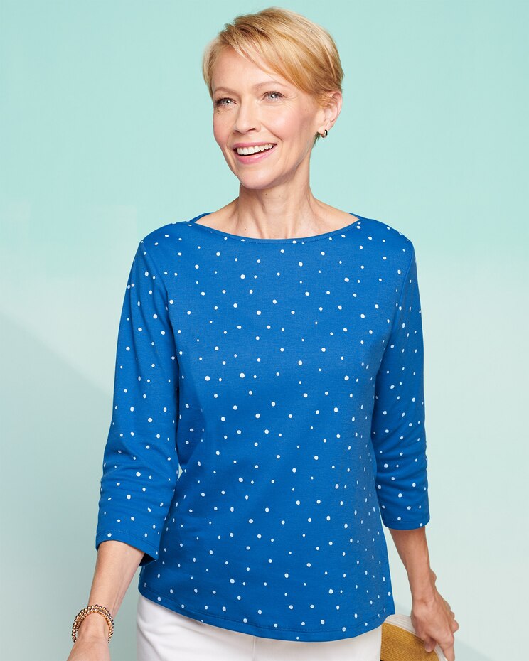 Boatneck Dot Tee image number 1