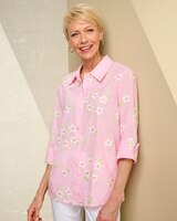 Alfred Dunner Embroidered Pinstripe Shirt thumbnail number 1