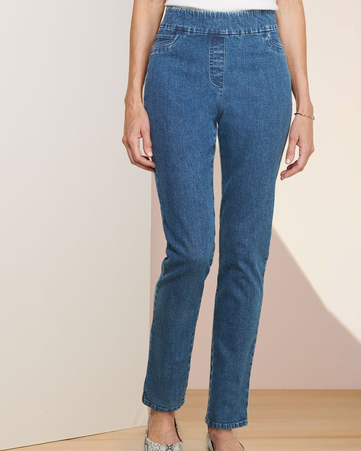 Slimtacular®  Slim-Leg Pull-On Denim Jean image number 1