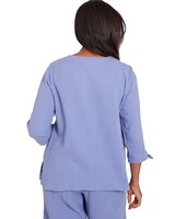 Alfred Dunner® Summer Breeze Embroidered Top with Tie Sleeves thumbnail number 2