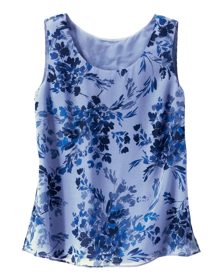 Flirty Floral Blues Tank image number 1