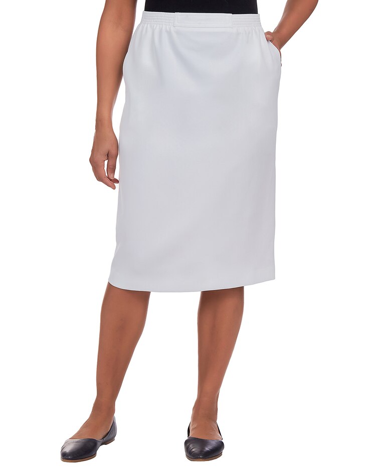 Alfred Dunner® Cinch Waist Midi Skirt with Slant Pockets image number 1