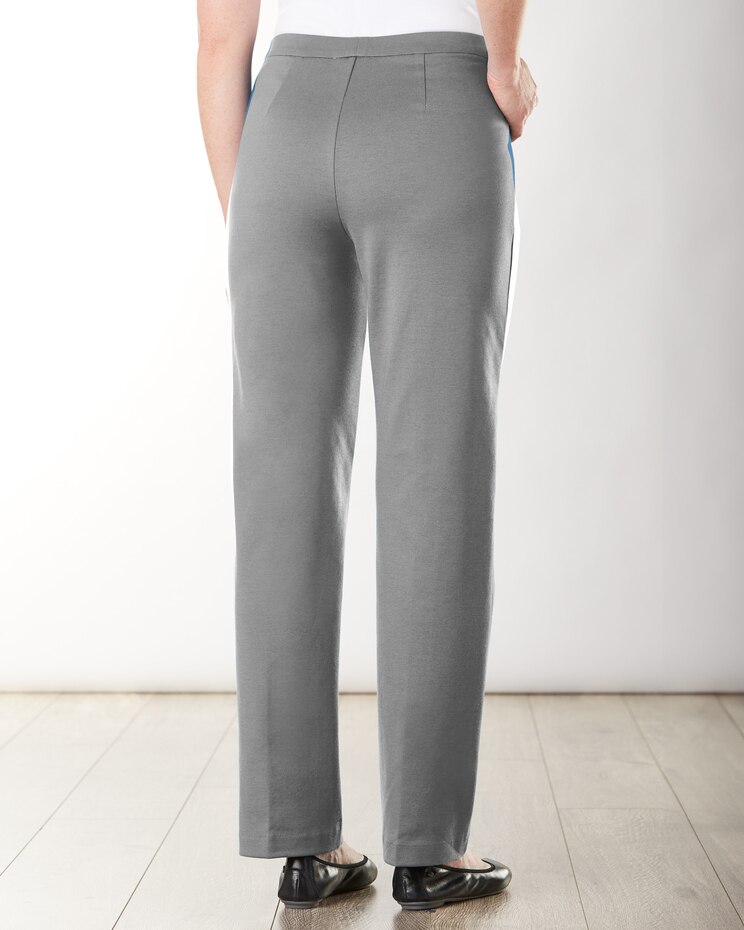 Ponte Stitched Crease Straight Leg Pull-On Pants image number 3